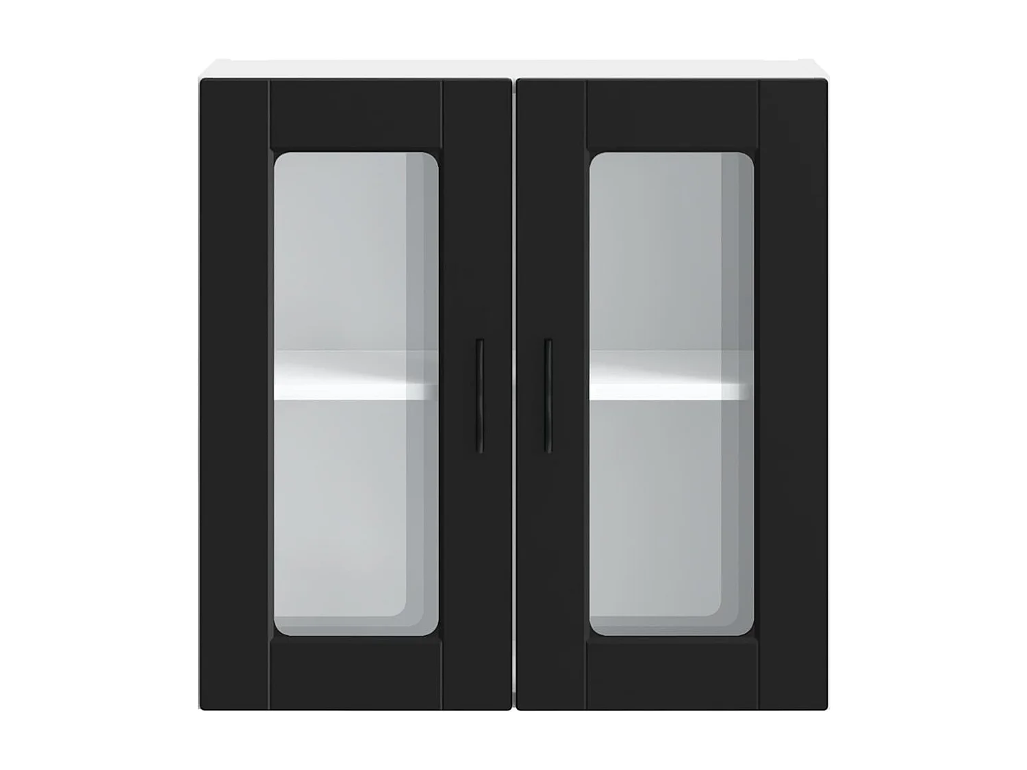 Armoire murale de cuisine avec porte en verre Porto noir