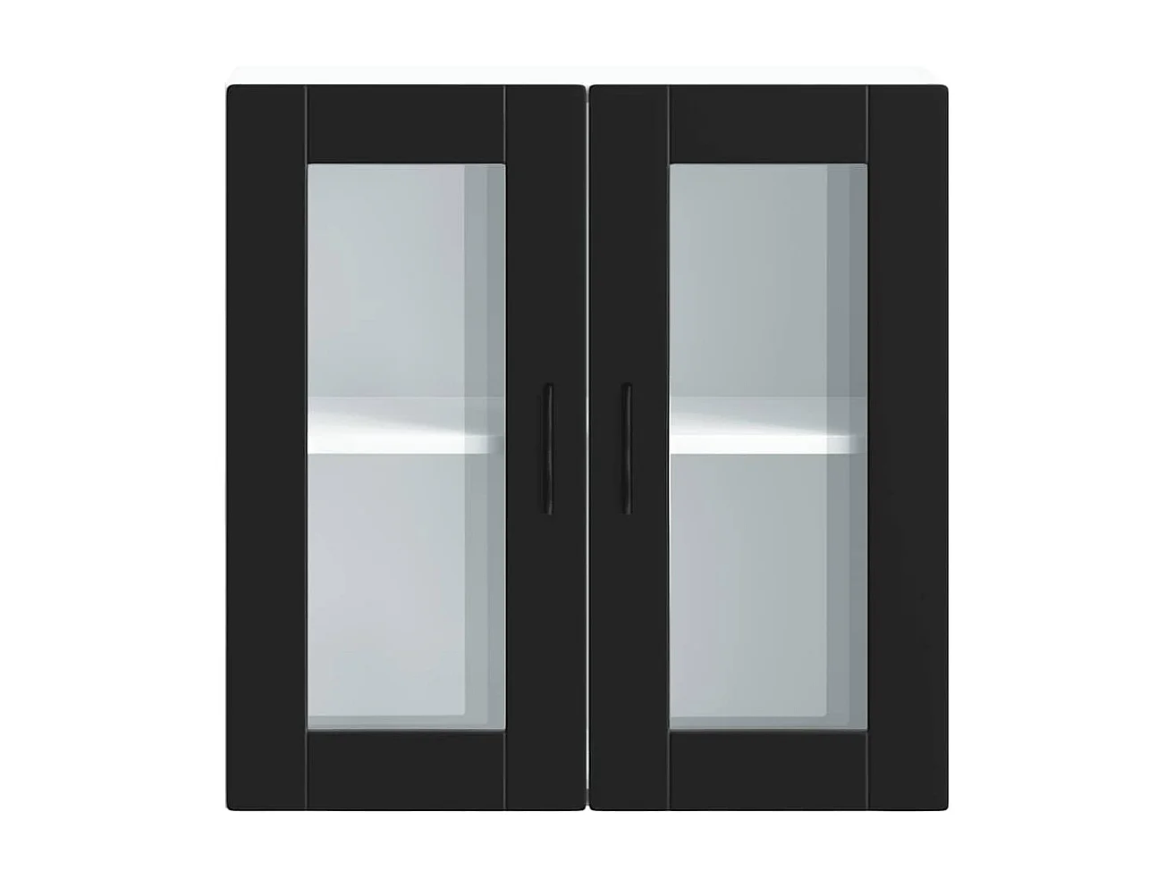 Armoire murale de cuisine avec porte en verre Porto noir