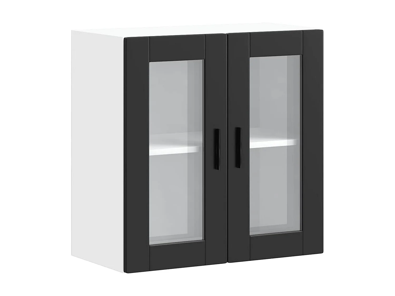 Armoire murale de cuisine avec porte en verre Porto noir