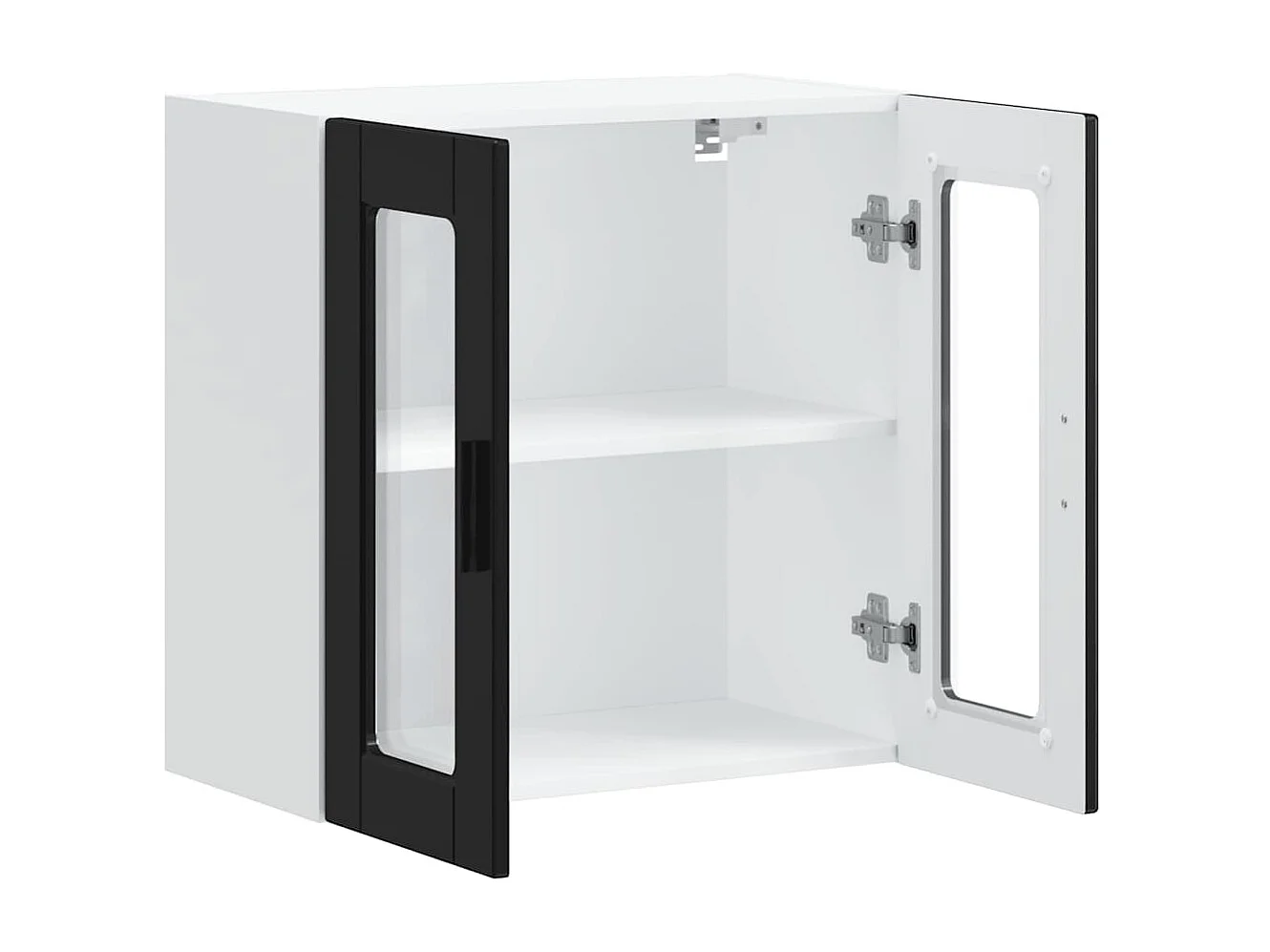 Armoire murale de cuisine avec porte en verre Porto noir