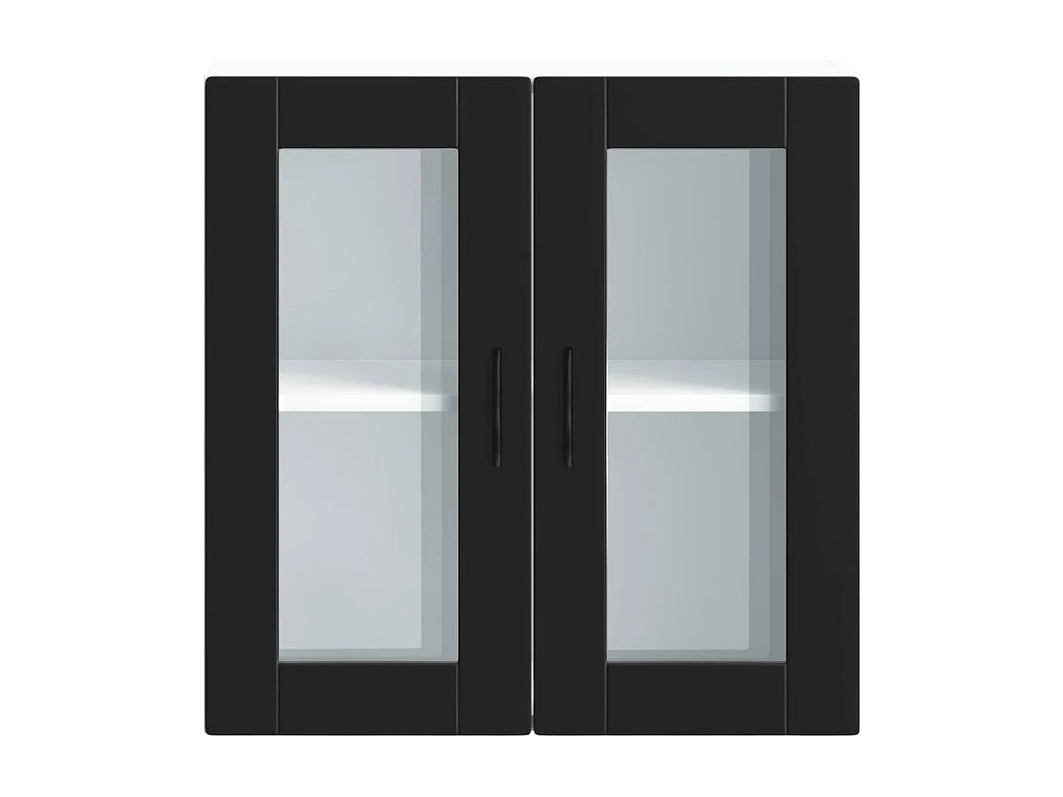 Armoire murale de cuisine avec porte en verre Porto noir