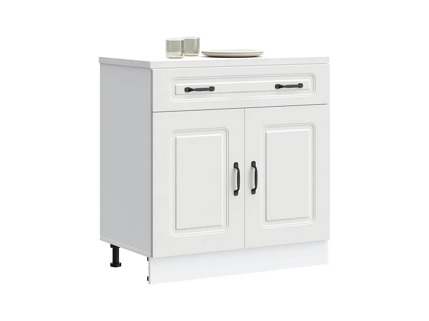 Armoire de cuisine Kalmar blanc bois d'ingénierie