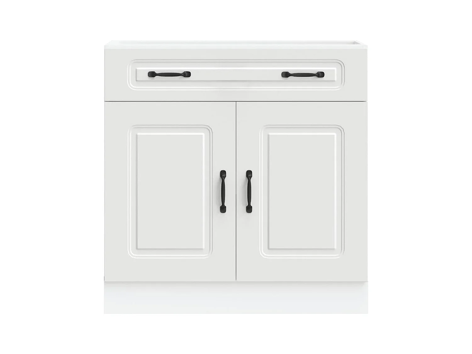 Armoire de cuisine Kalmar blanc bois d'ingénierie