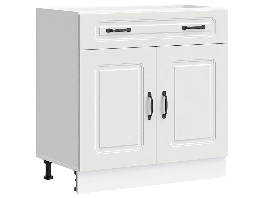 Armoire de cuisine Kalmar blanc bois d'ingénierie