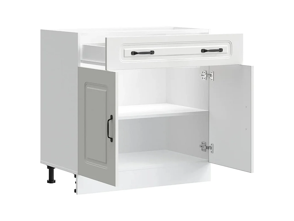 Armoire de cuisine Kalmar blanc bois d'ingénierie