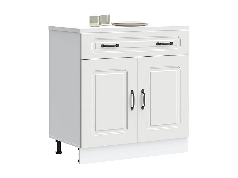 Armoire de cuisine Kalmar blanc bois d'ingénierie