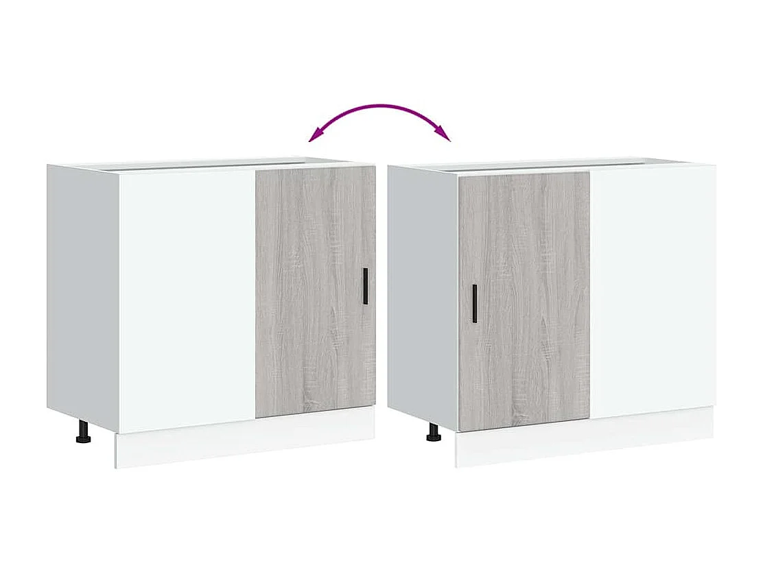 Meuble sous évier "Lyon" en bois d'ingénierie Sonoma gris