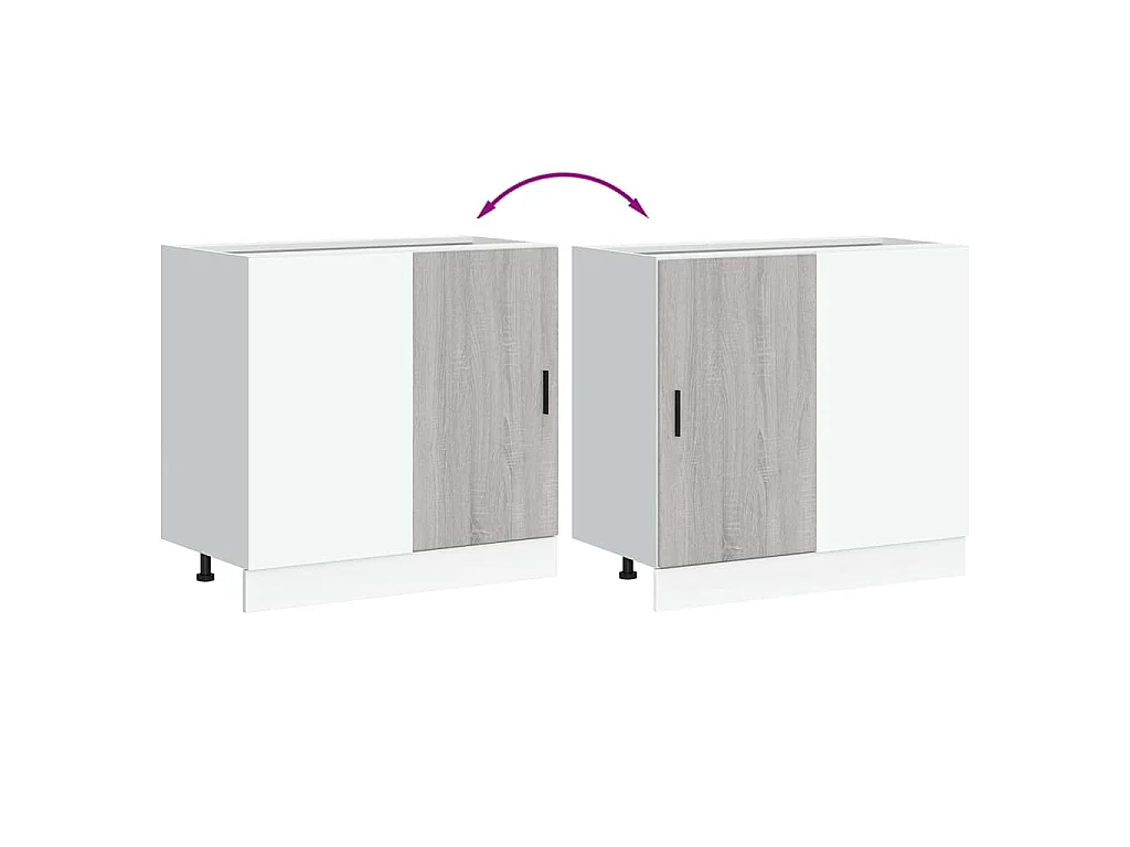 Mueble bajo para fregadero "Lyon" de madera de ingeniería Sonoma gris
