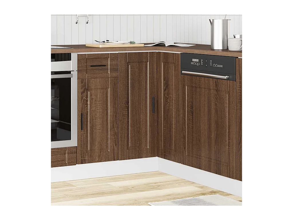 Base ad Angolo Cucina Porto Rovere Marrone in Legno Multistrato