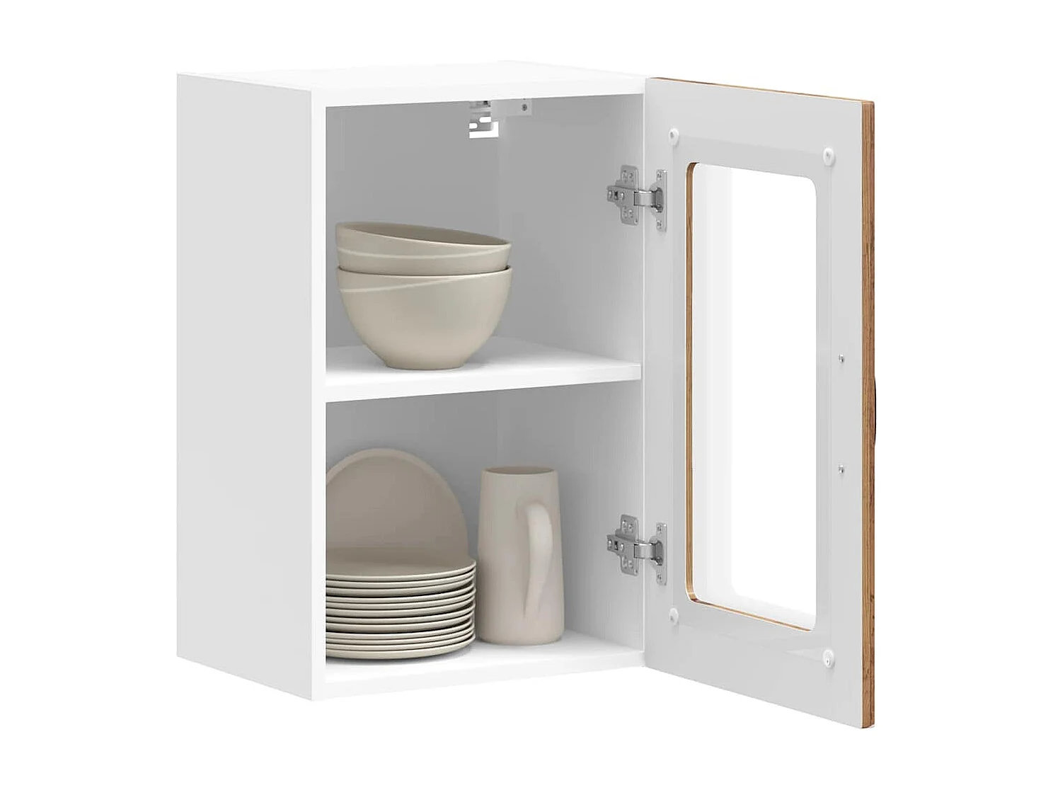 Armario de cocina de pared con puerta de cristal "Kalmar" de, madera de ingeniería envejecida