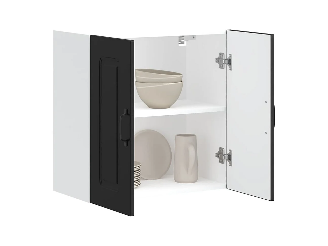 Armoire murale de cuisine Kalmar noir bois d'ingénierie