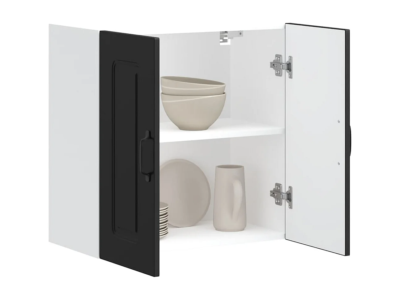 Armoire murale de cuisine Kalmar noir bois d'ingénierie