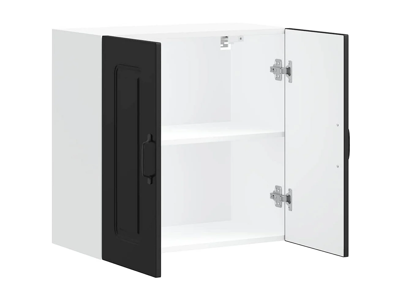 Armoire murale de cuisine Kalmar noir bois d'ingénierie