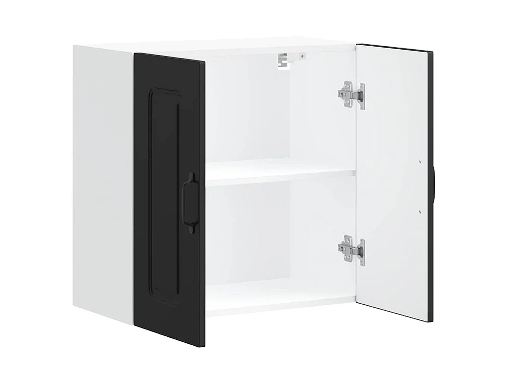 Armoire murale de cuisine Kalmar noir bois d'ingénierie