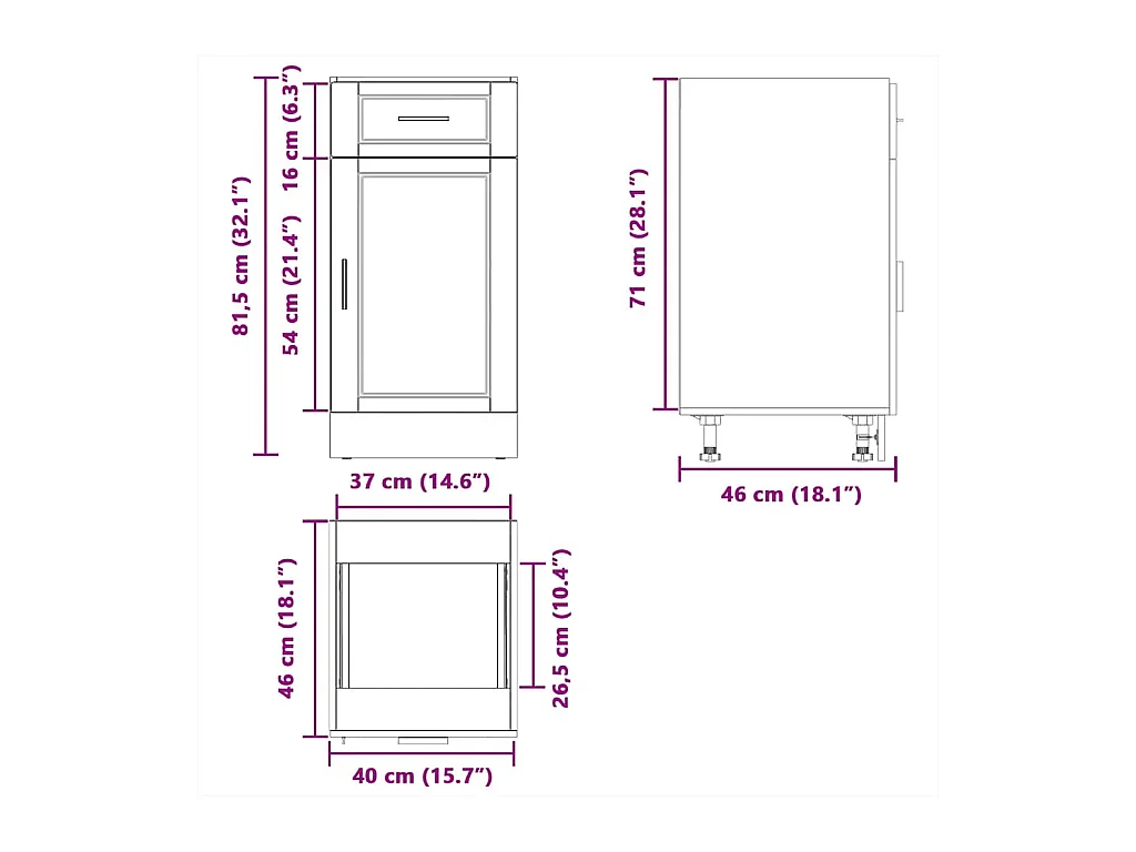 Armoire de cuisine Porto blanc bois d'ingénierie