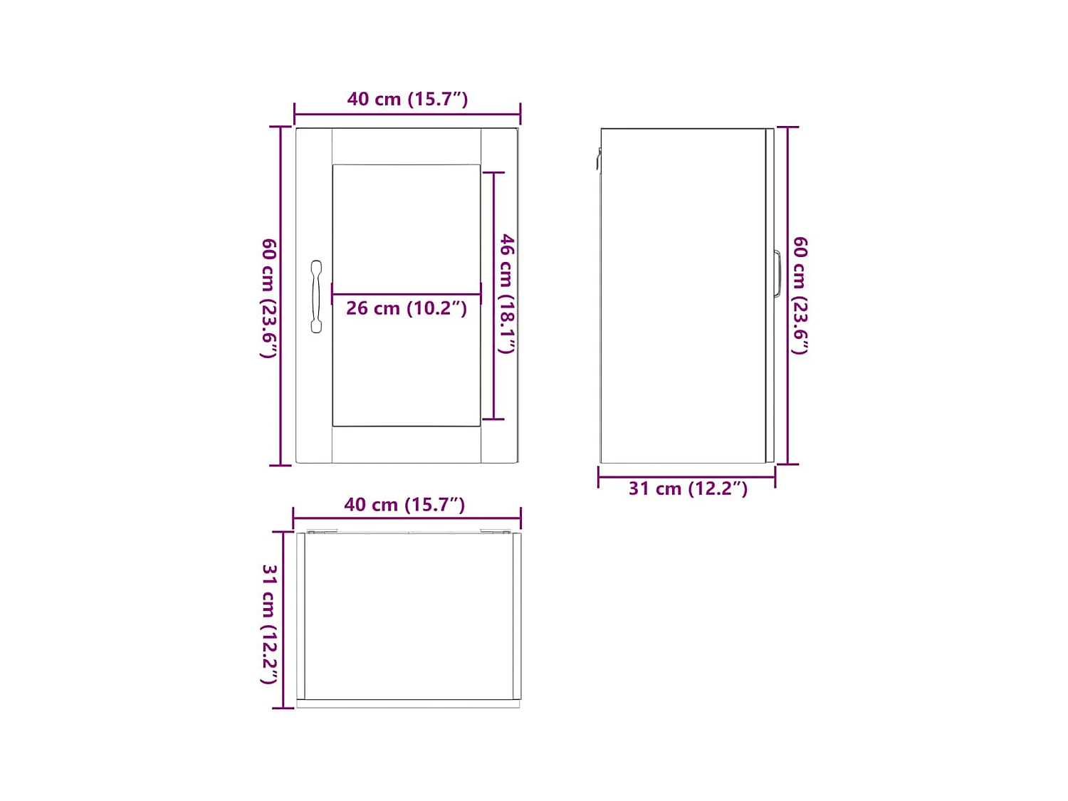Küchen-Hängeschrank mit Glastür Porto Weiß