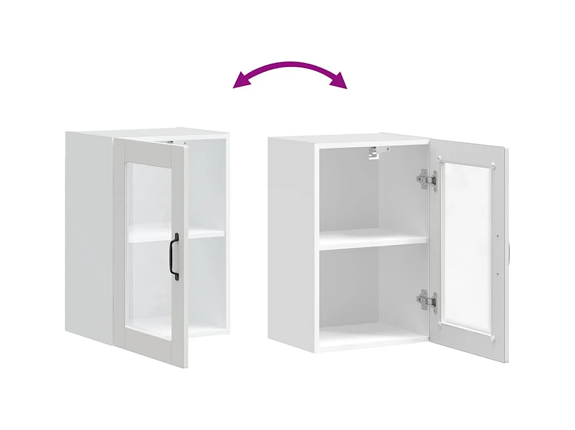 Küchen-Hängeschrank mit Glastür Porto Weiß
