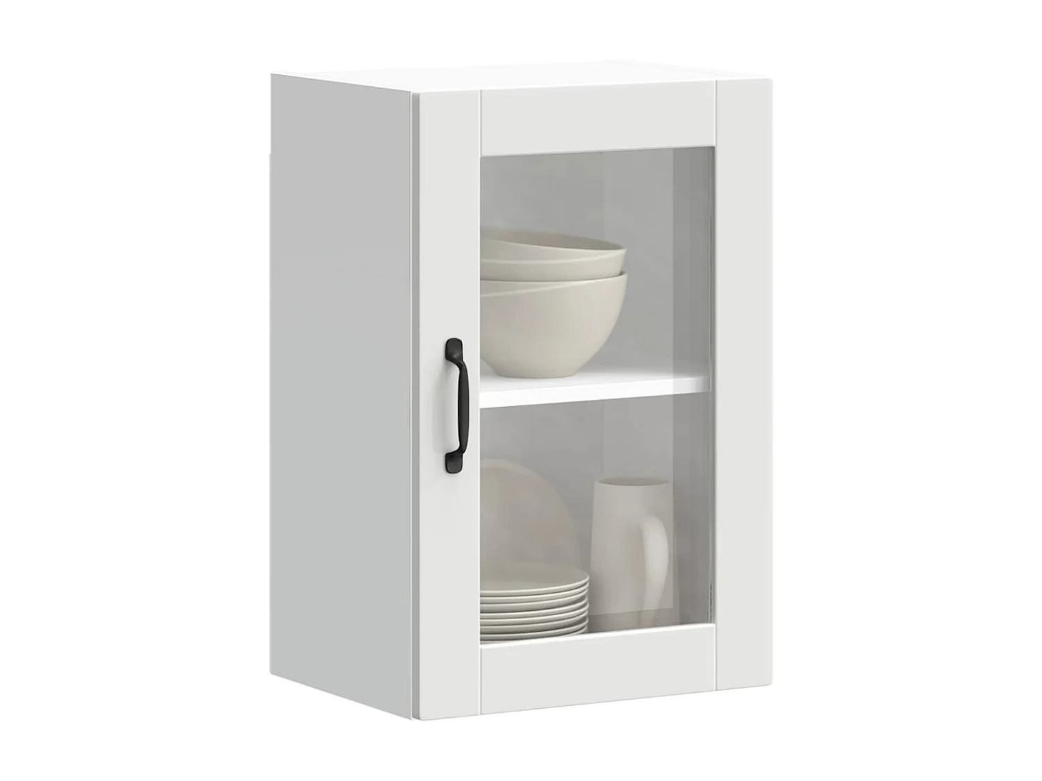 Armoire murale de cuisine avec porte en verre Porto blanc