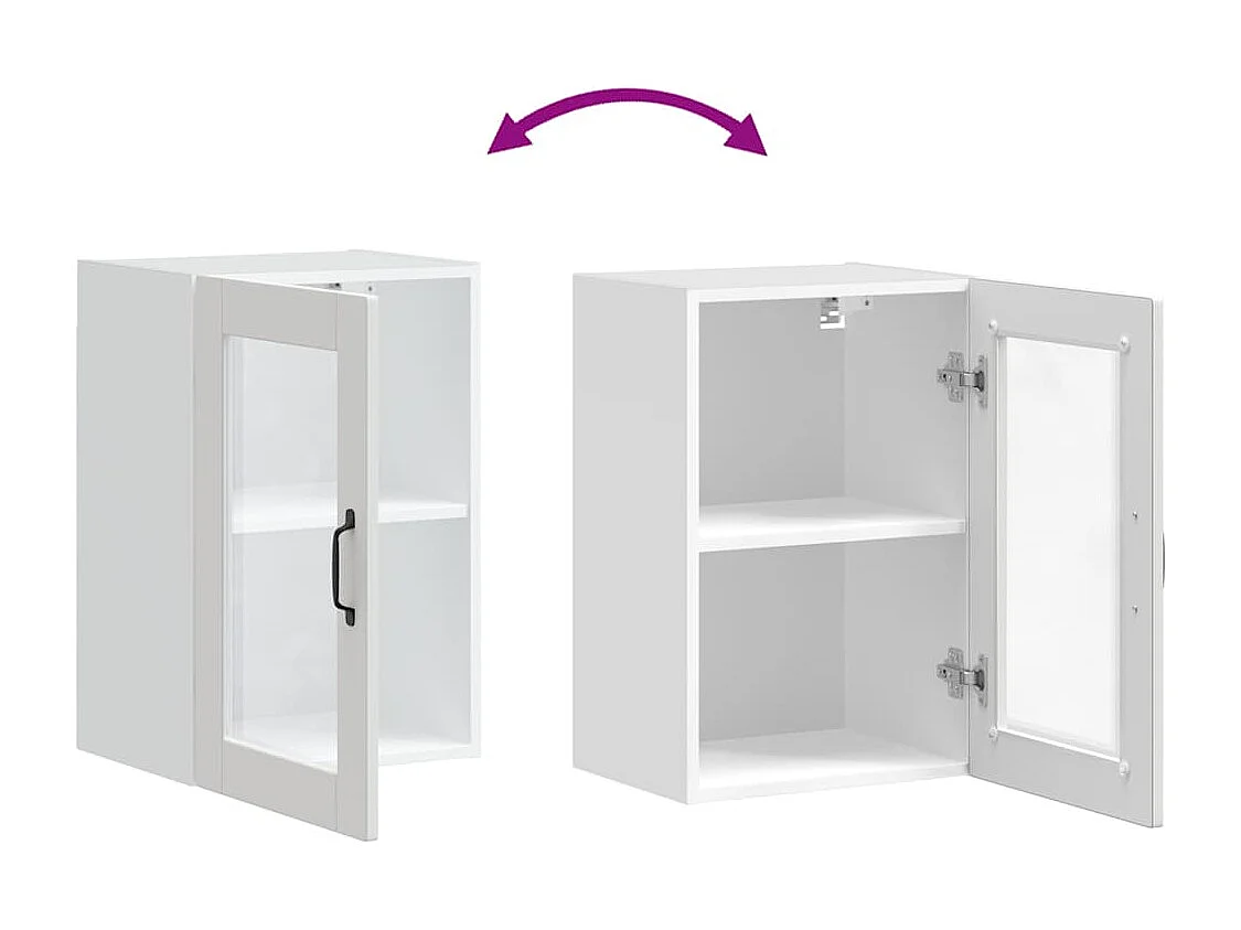 Armoire murale de cuisine avec porte en verre Porto blanc