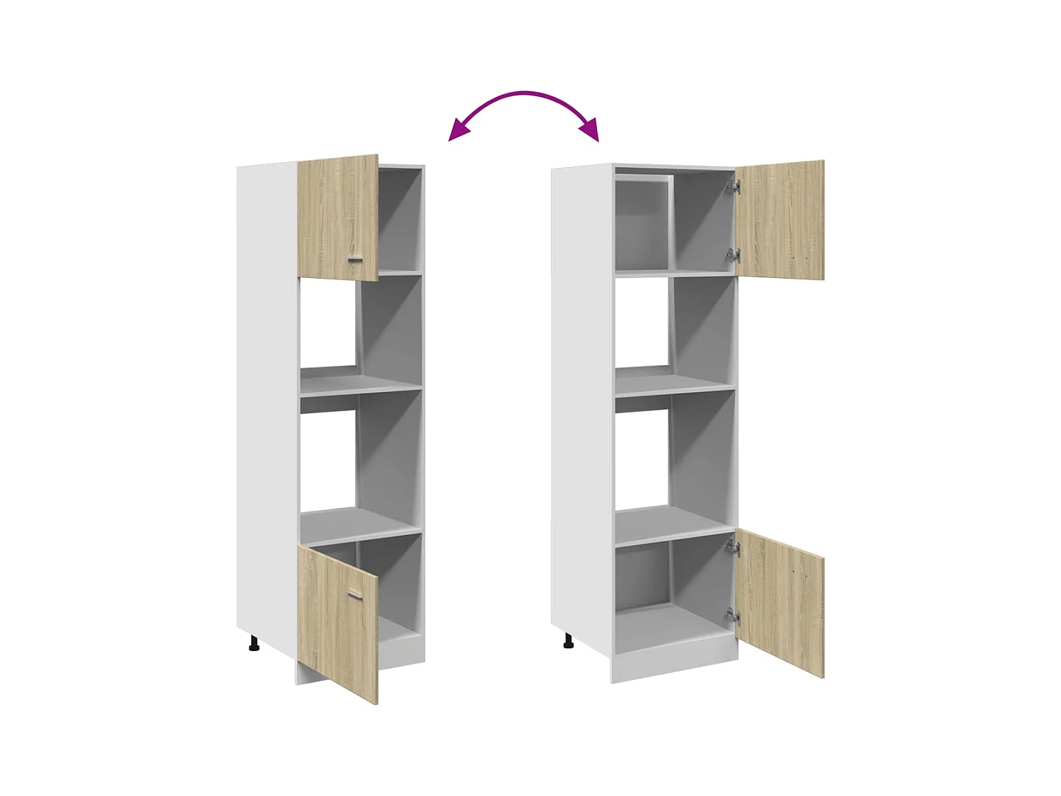 Meuble micro-ondes "Lyon" Chêne Sonoma 60 x 57 x 207 cm Bois d'ingénierie