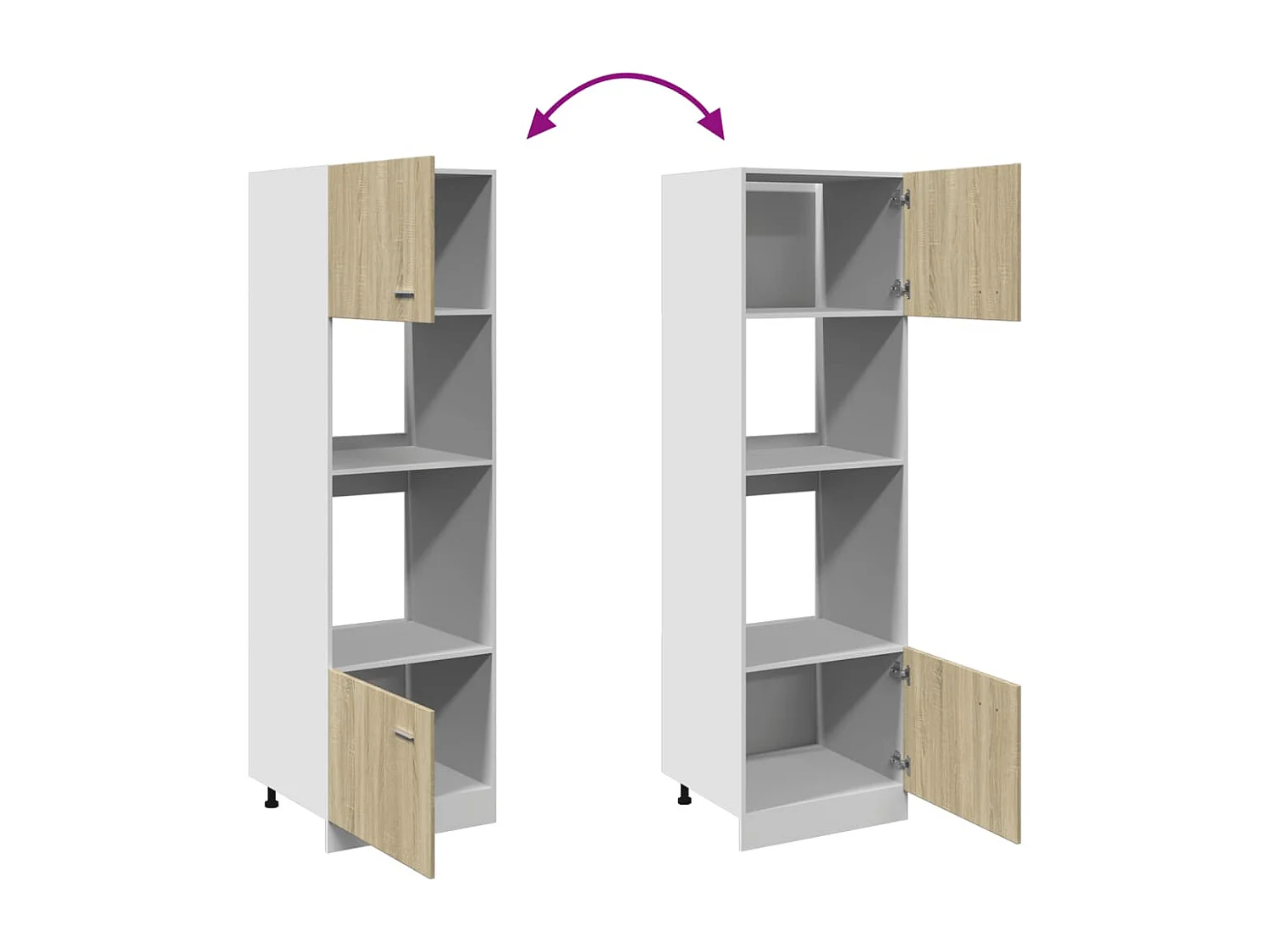 Meuble micro-ondes "Lyon" Chêne Sonoma 60 x 57 x 207 cm Bois d'ingénierie