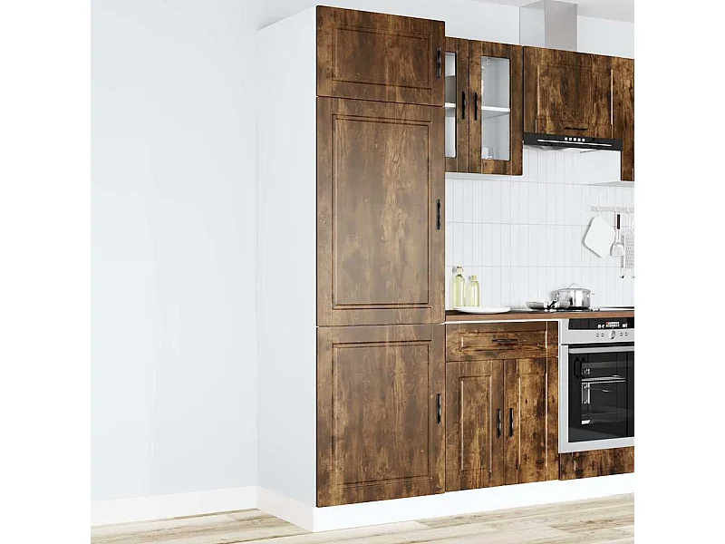 Keukenkast Porto bewerkt hout gerookt eikenkleurig
