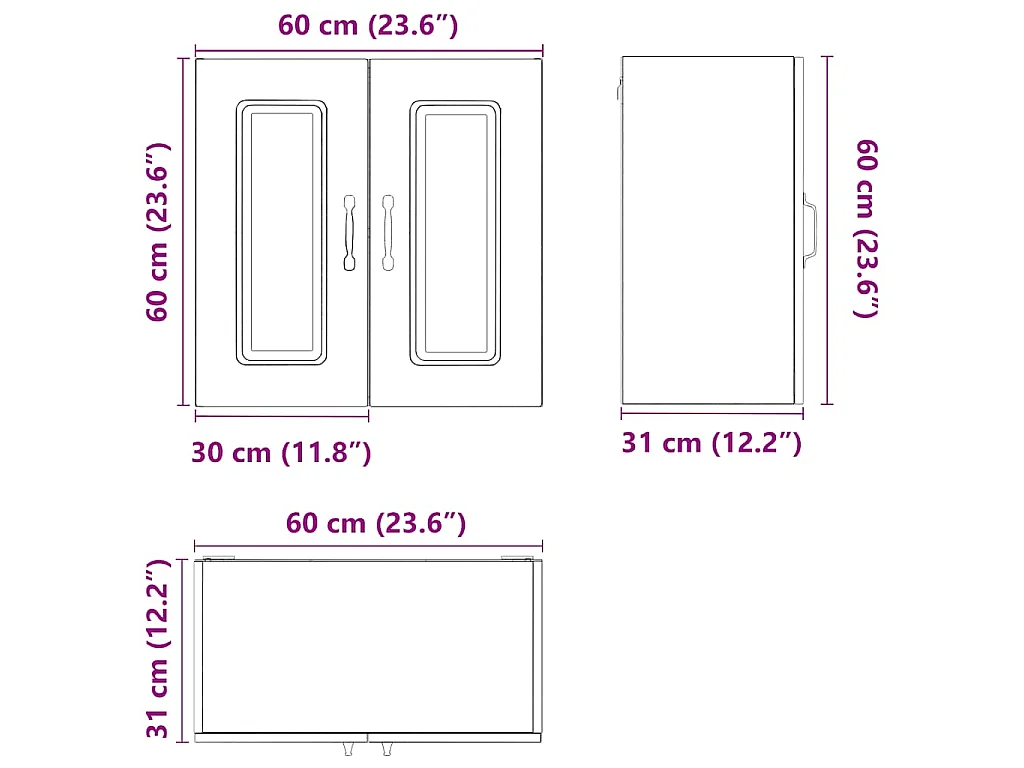 Armoire murale de cuisine Kalmar chêne sonoma bois d'ingénierie