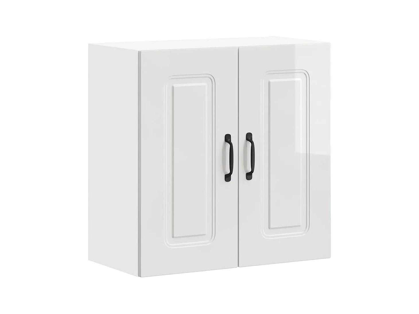 Armoire murale de cuisine Kalmar blanc brillant bois ingénierie