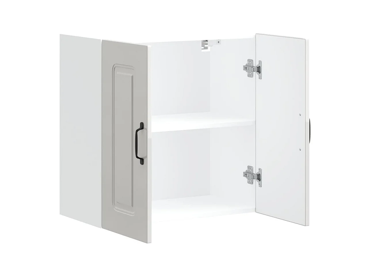 Armoire murale de cuisine Kalmar blanc brillant bois ingénierie