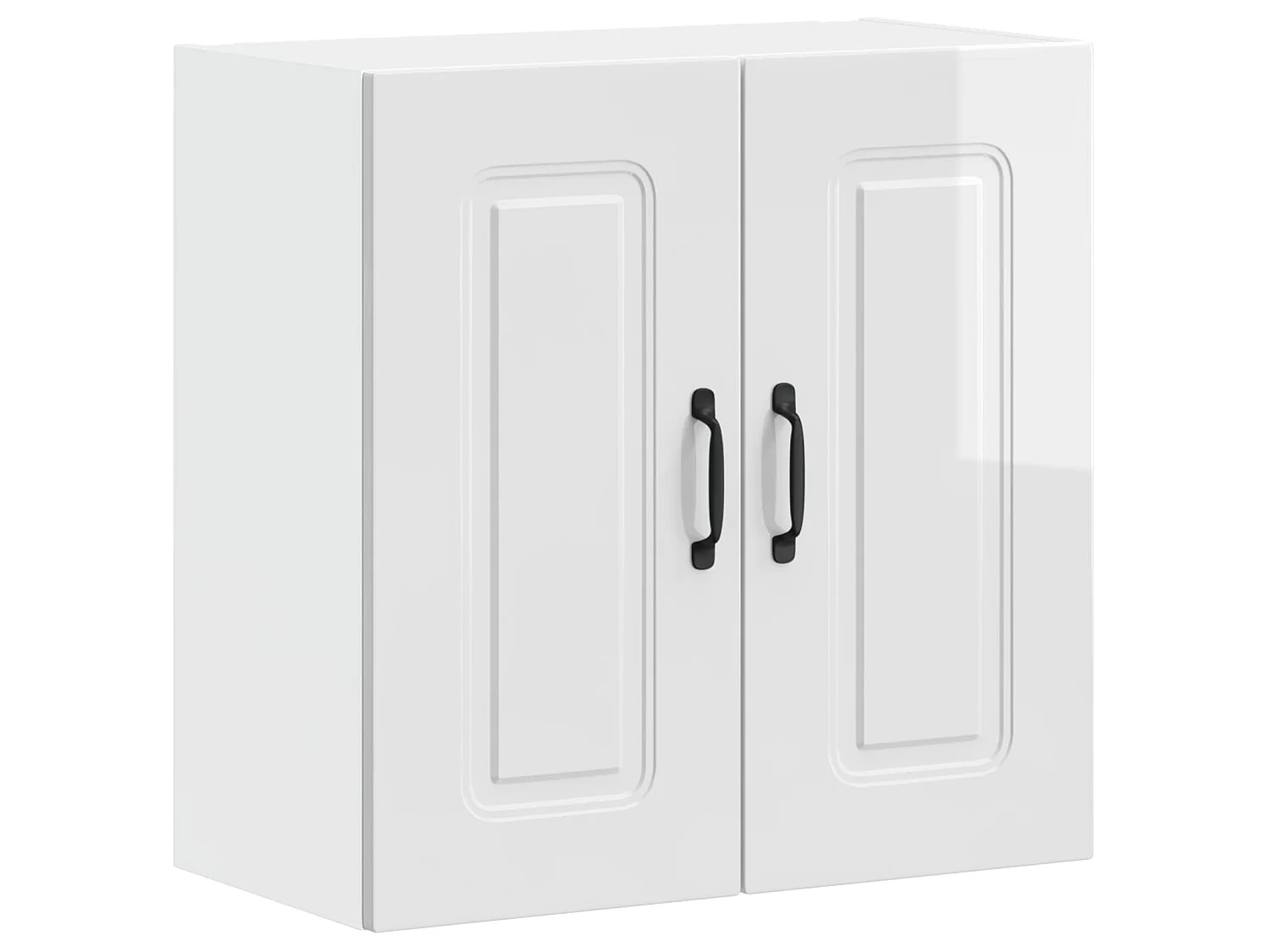 Armoire murale de cuisine Kalmar blanc brillant bois ingénierie