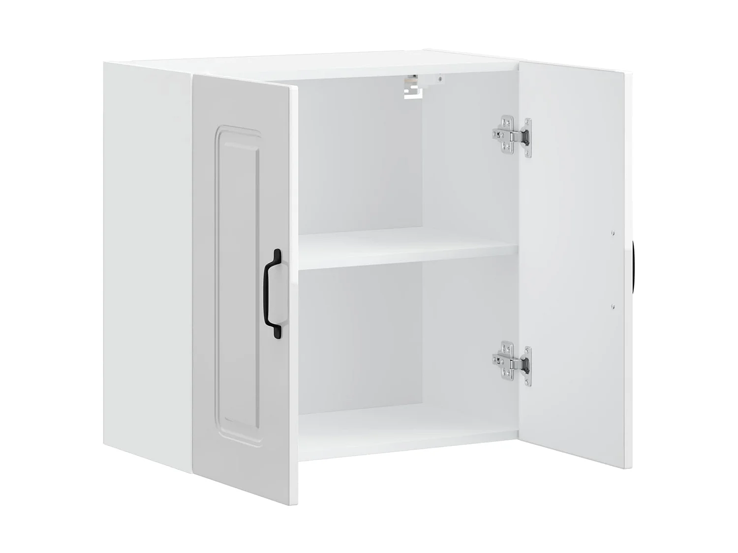 Armoire murale de cuisine Kalmar blanc brillant bois ingénierie