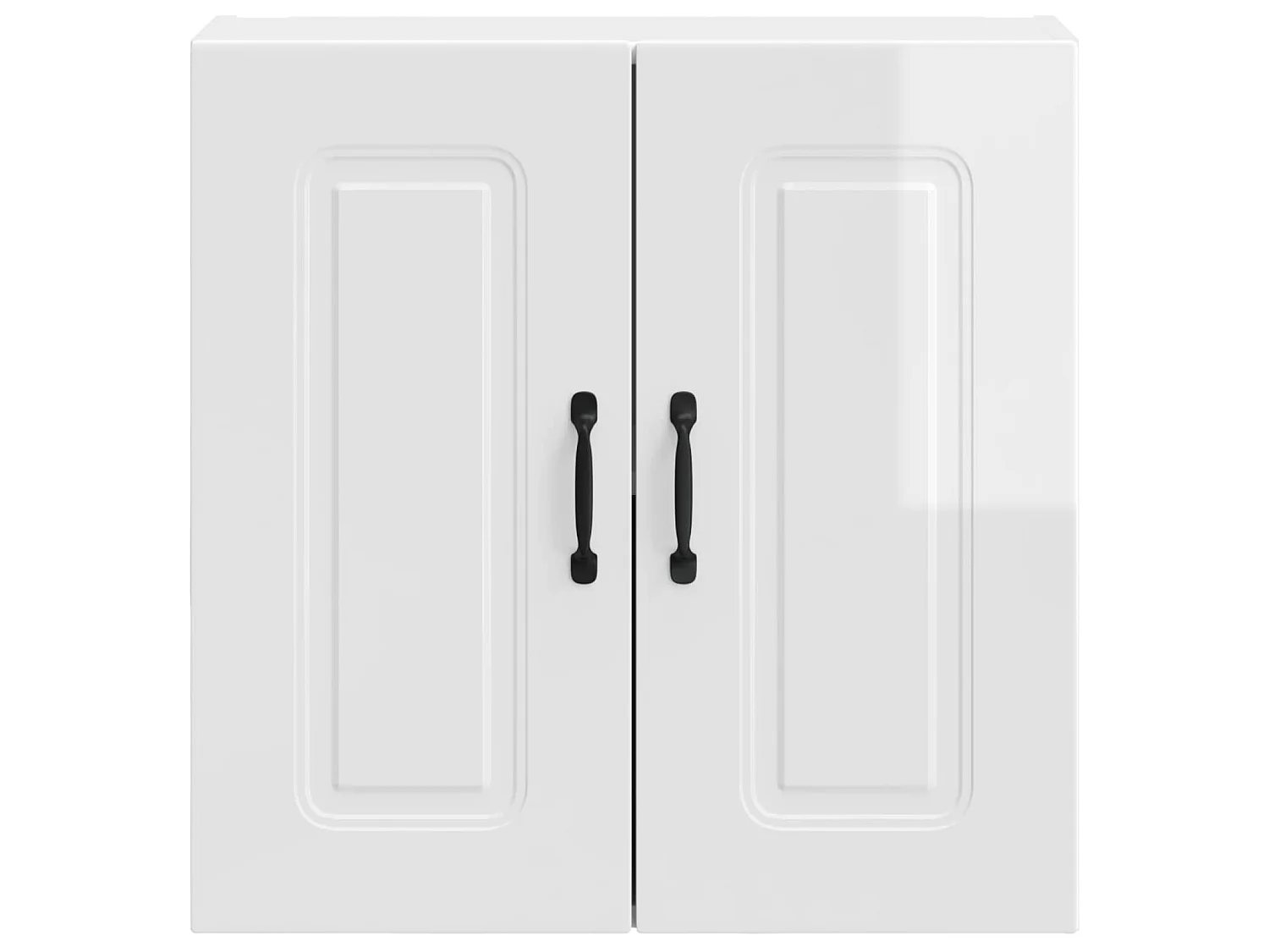 Armoire murale de cuisine Kalmar blanc brillant bois ingénierie