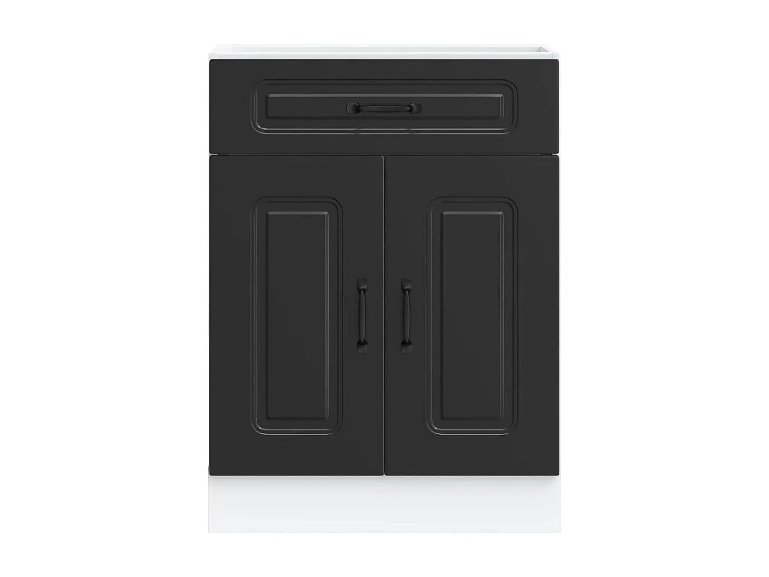 Armário de cozinha baixo Kalmar madeira artificial preto