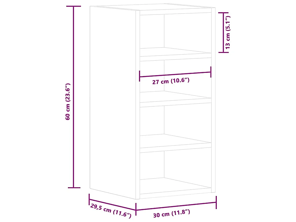 Armoire suspendue "Riga" Gris béton 30 x 29,5 x 60 cm Bois d'ingénierie