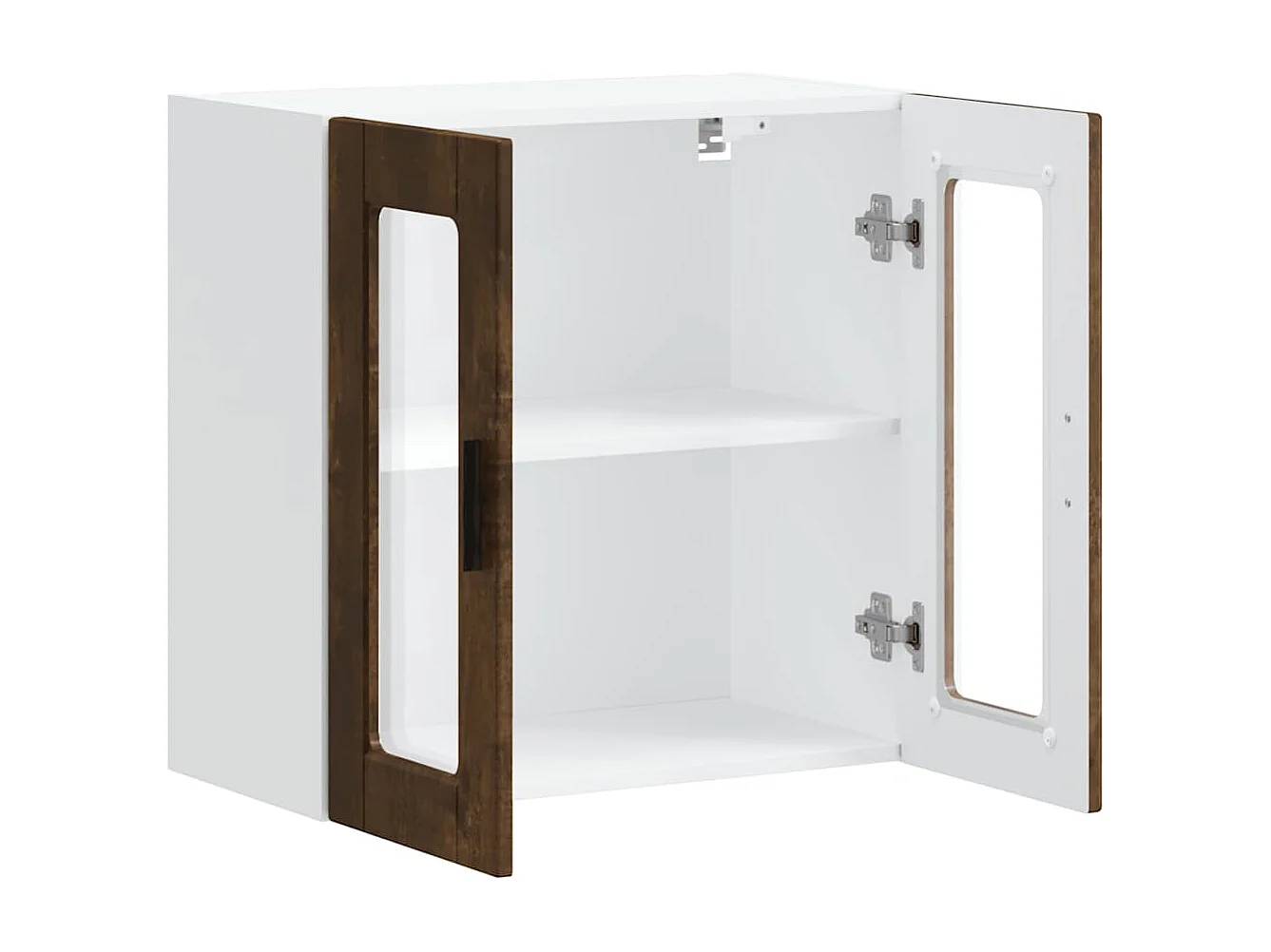 Armoire murale de cuisine avec porte en verre Porto chêne fumé