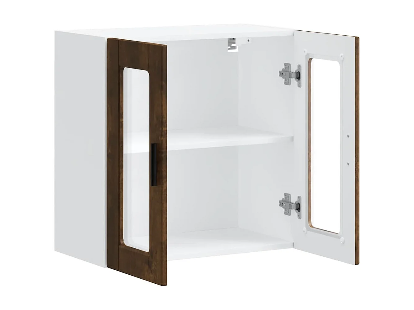 Armoire murale de cuisine avec porte en verre Porto chêne fumé