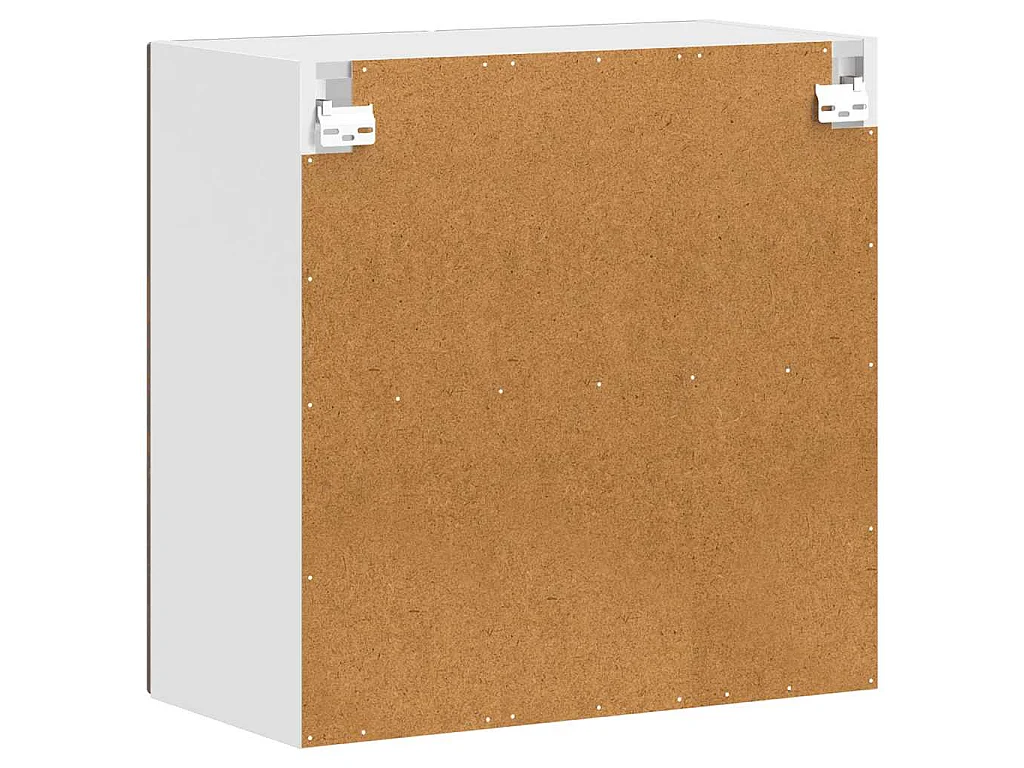 Armoire murale de cuisine avec porte en verre Porto chêne fumé