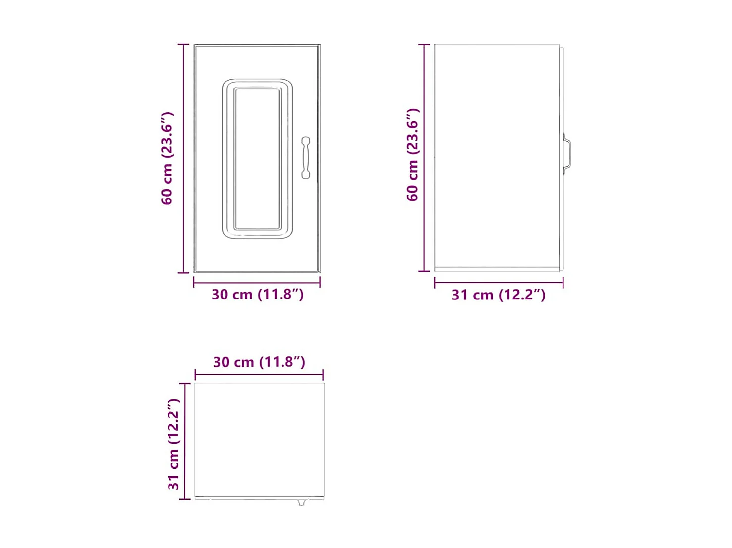 Armoire murale de cuisine Kalmar blanc brillant bois ingénierie