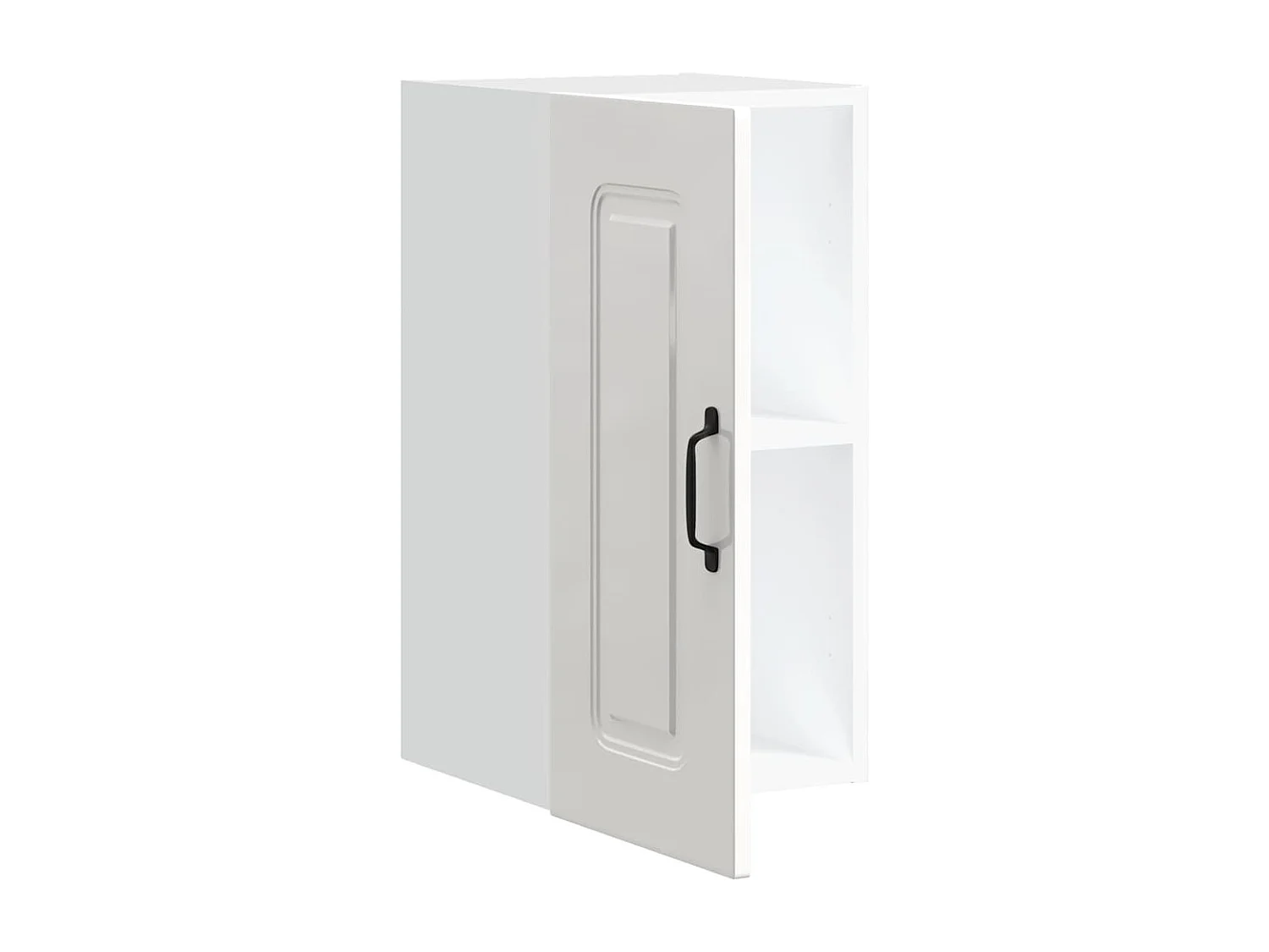 Armoire murale de cuisine Kalmar blanc brillant bois ingénierie