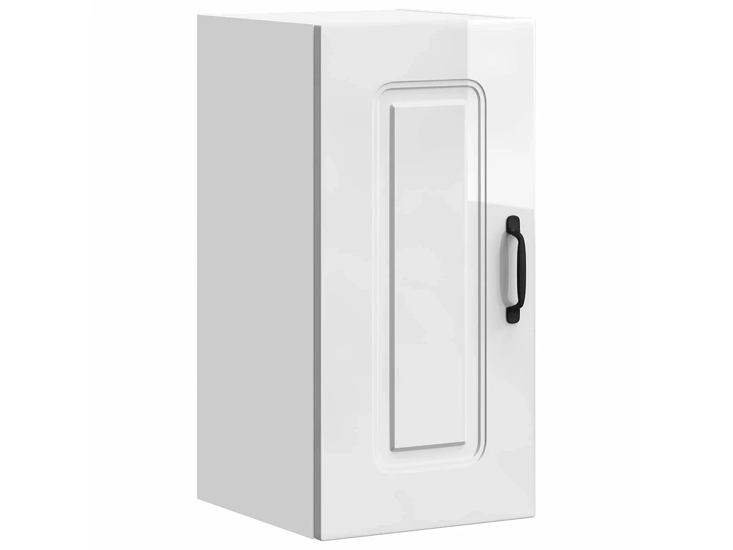 Armoire murale de cuisine Kalmar blanc brillant bois ingénierie