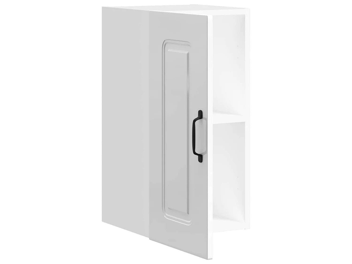 Armoire murale de cuisine Kalmar blanc brillant bois ingénierie