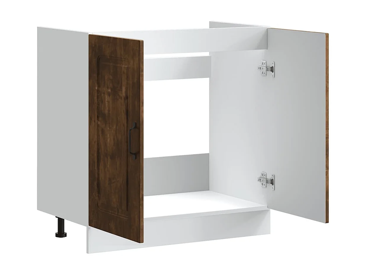 Meuble bas pour évier Kalmar chêne fumé bois d'ingénierie