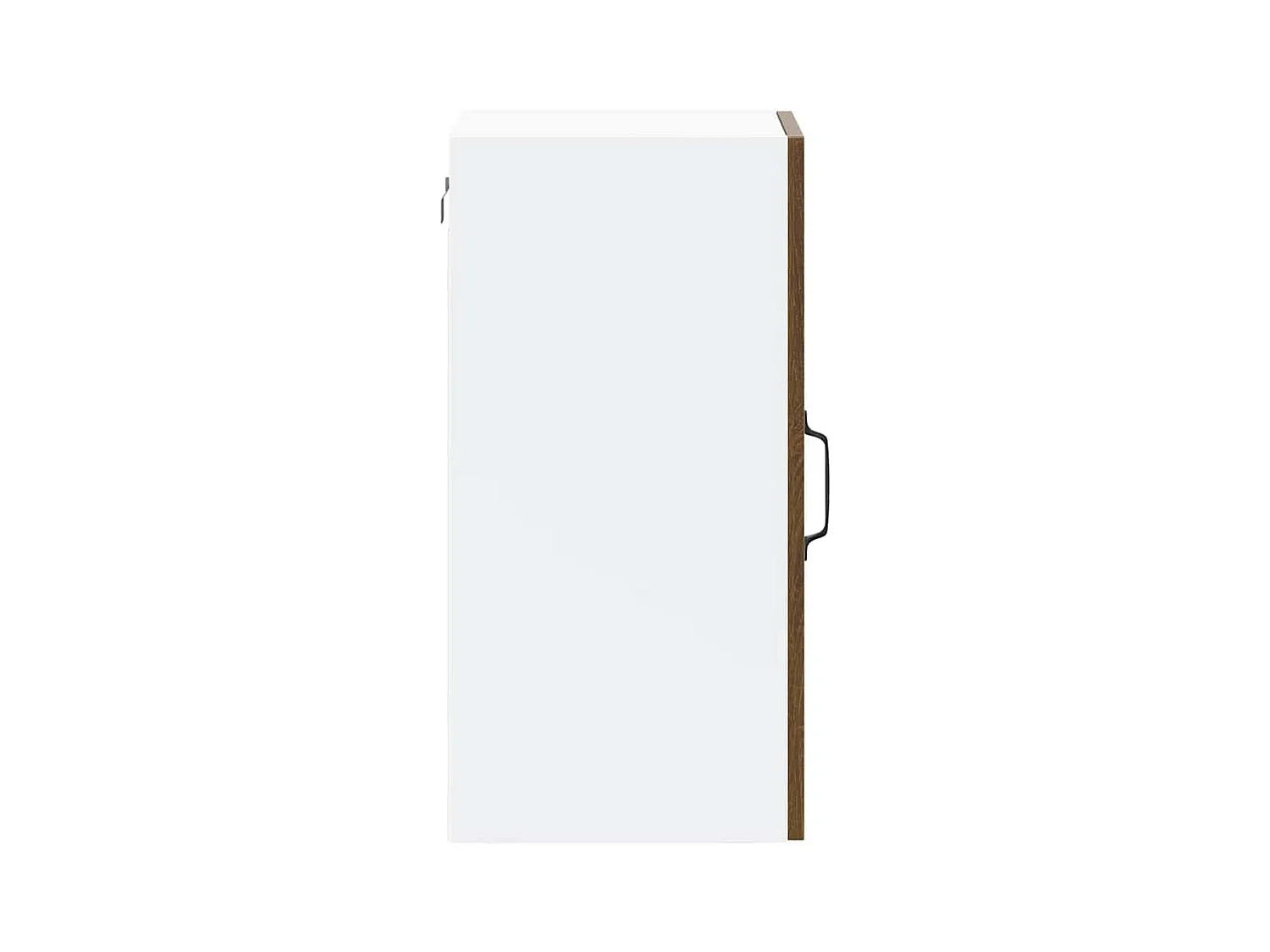 Keukenwandkast met glazen deur bewerkt hout bruin eikenkleur