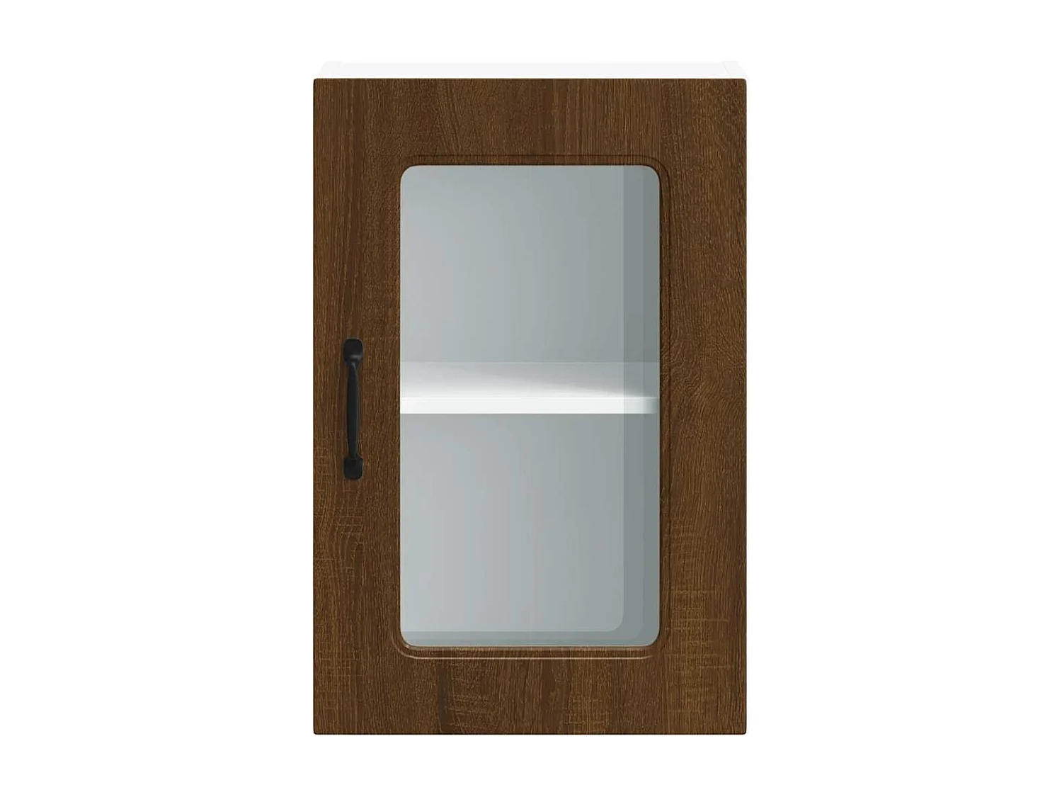 Armoire murale de cuisine et porte en verre Kalmar chêne marron