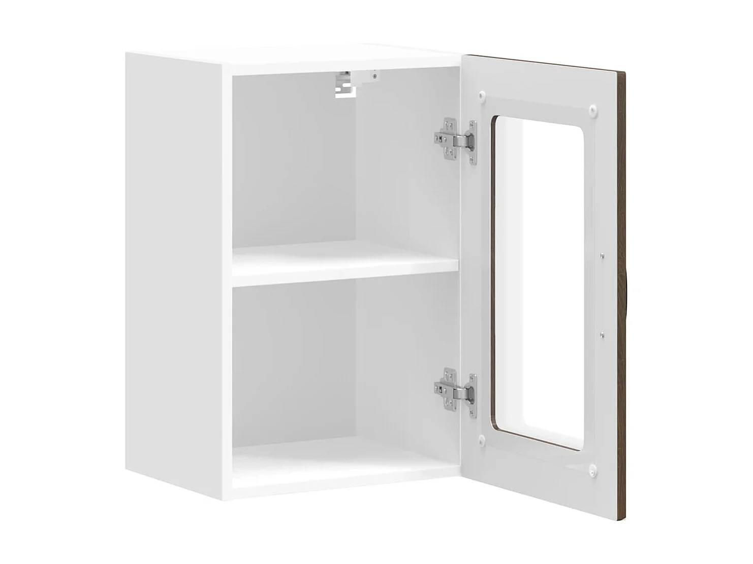 Armoire murale de cuisine et porte en verre Kalmar chêne marron