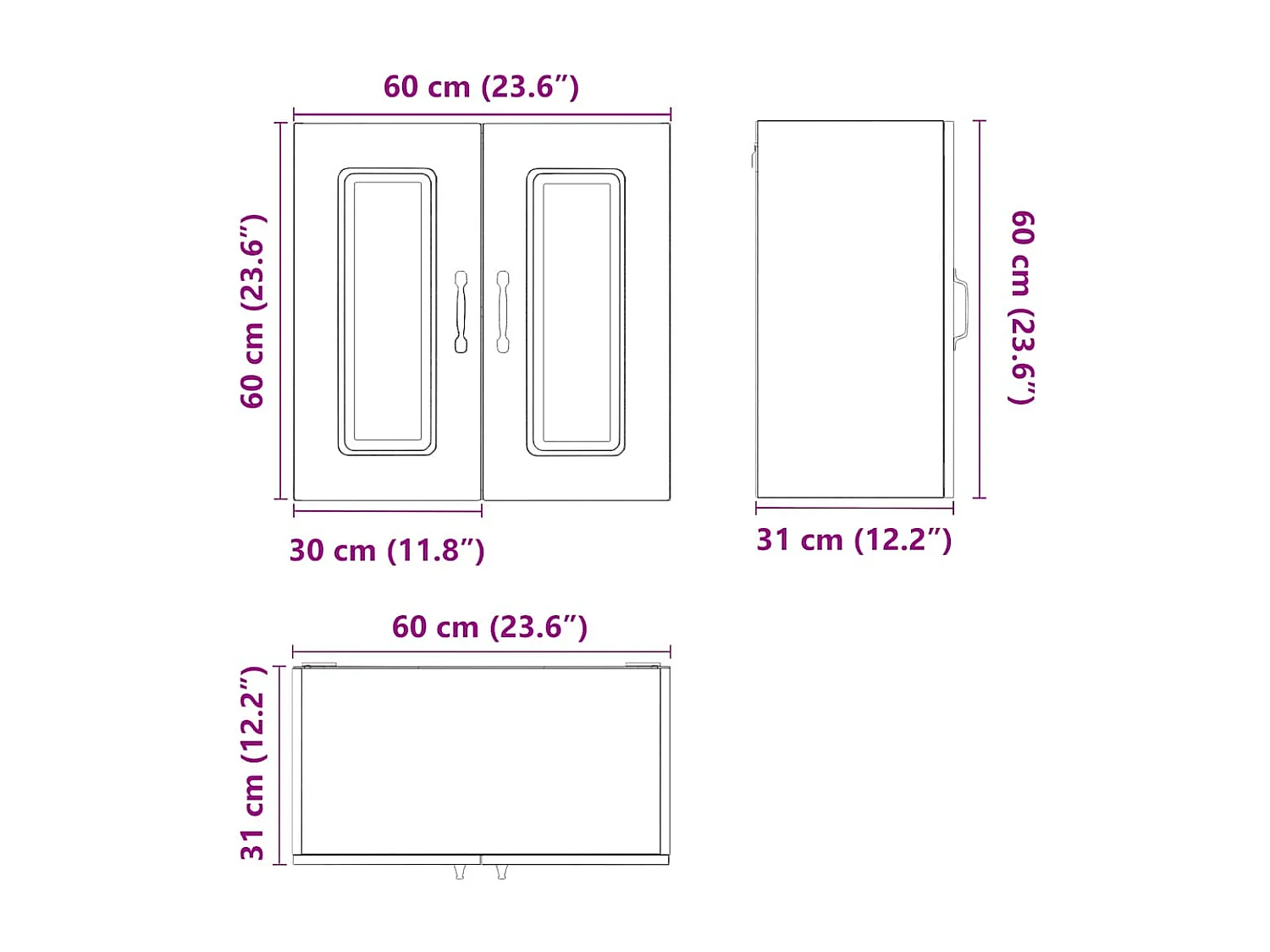 Pensile da Cucina Kalmar Rovere Fumo in Legno Multistrato
