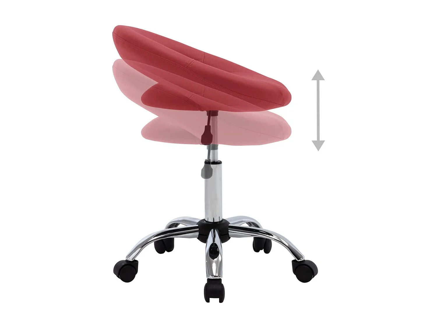 Chaise de travail roulante Rouge bordeaux Similicuir