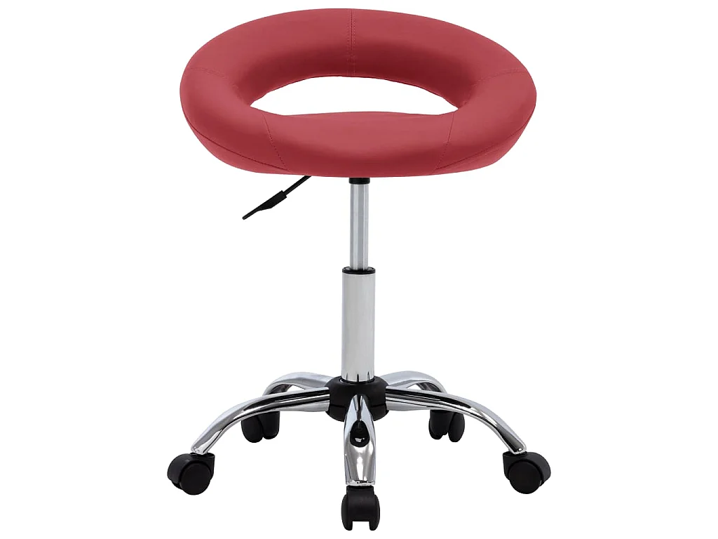 Chaise de travail roulante Rouge bordeaux Similicuir