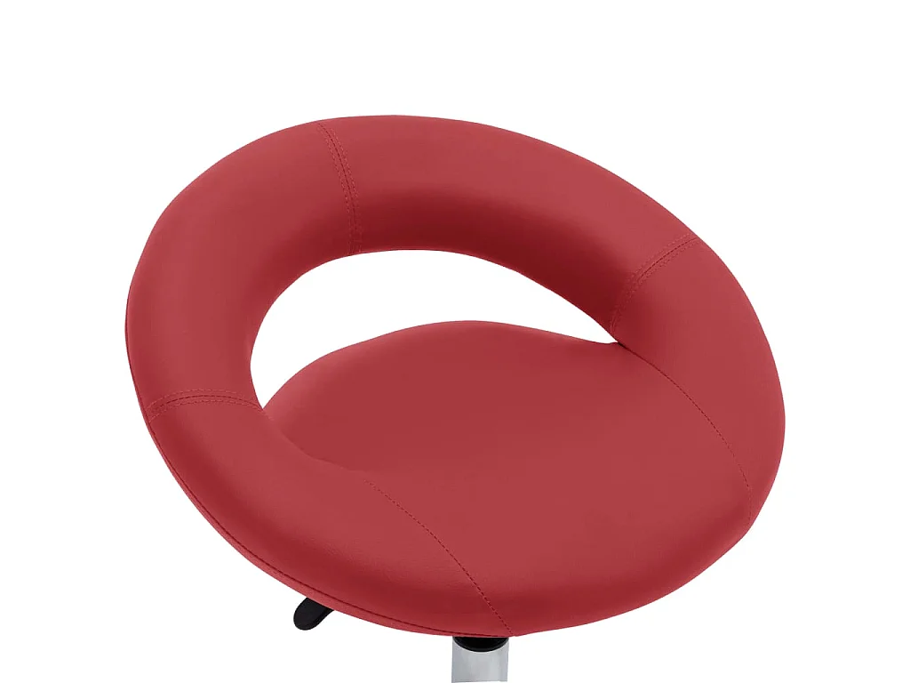 Chaise de travail roulante Rouge bordeaux Similicuir