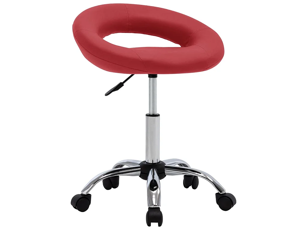 Chaise de travail roulante Rouge bordeaux Similicuir